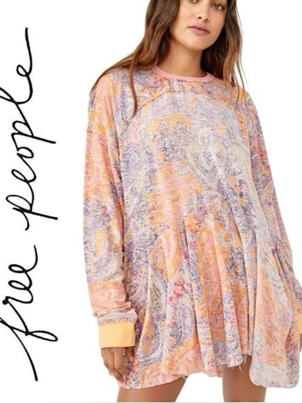 NEW FREE PEOPLE making circles tee in multi combo
